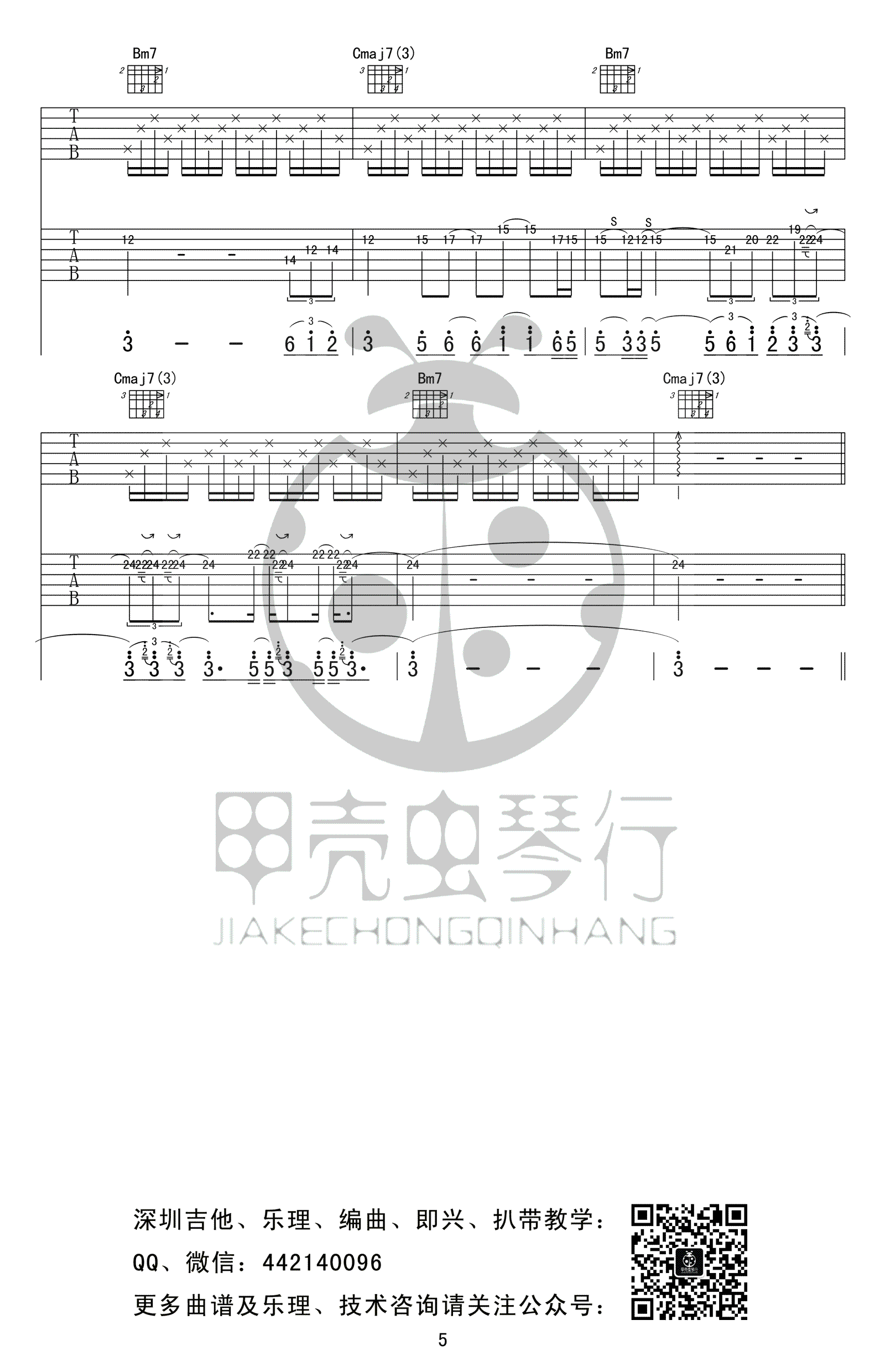 张学友《我应该》吉他谱C调 - 酷玩吉他